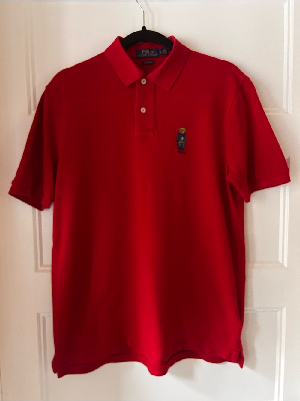 Polo Ralph Lauren Polo Bear Classic Fit Shirt S Tomato Red Cotton Preppy Men